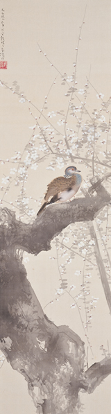 土田麦僊《春秋花鳥(双福)》春