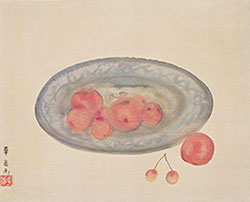 村上華岳《皿と桃》