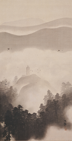 横山大観《遠寺晩鐘》1912年【前後期】