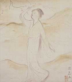 入江波光《追羽子》